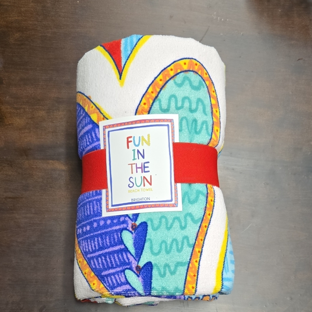 Brighton Vibrant Heart Beach Towel